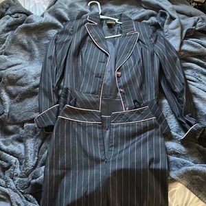 Grey and pink suit with skirt